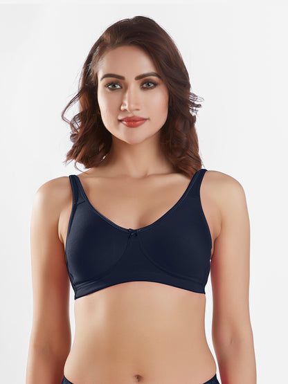"Non Padded Wirefree Cotton Polyester Medium Coverage Moulded Comfort Bra with Adjustable Straps – Yaris "