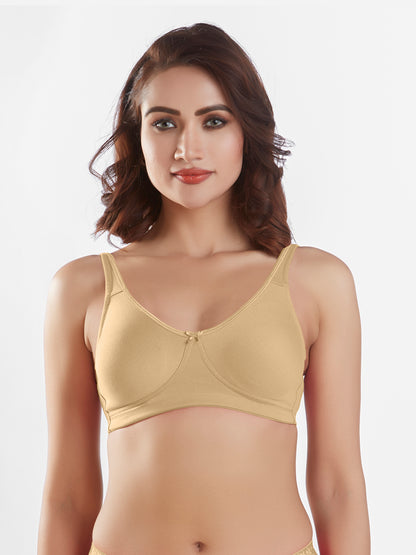"Non Padded Wirefree Cotton Polyester Medium Coverage Moulded Comfort Bra with Adjustable Straps – Yaris "