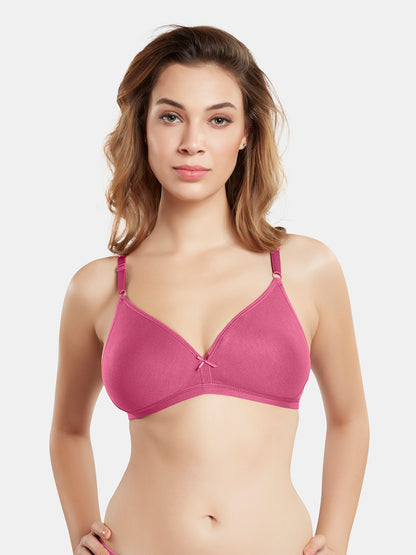Non Padded Wirefree Medium Coverage Polyester Cotton Everyday Bra with Adjustable Straps – OMANIA