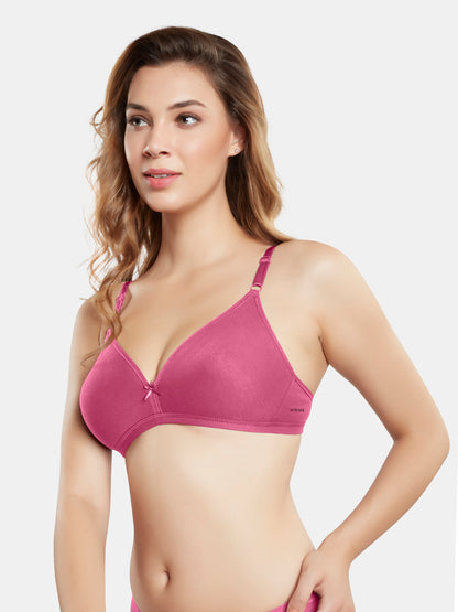 Non Padded Wirefree Medium Coverage Polyester Cotton Everyday Bra with Adjustable Straps – OMANIA