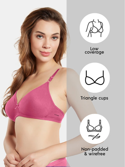 Non Padded Wirefree Medium Coverage Polyester Cotton Everyday Bra with Adjustable Straps – OMANIA