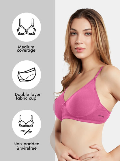 Non-Padded Wirefree Medium Coverage Everyday Bra with Seamless Cups – SMILE