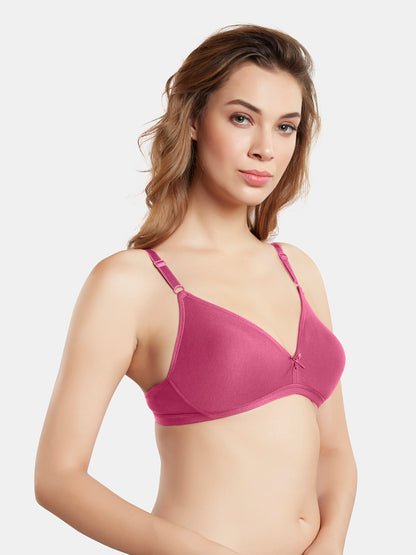 Non Padded Wirefree Medium Coverage Polyester Cotton Everyday Bra with Adjustable Straps – OMANIA