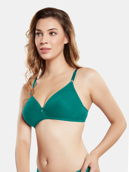 Non Padded Wirefree Medium Coverage Polyester Cotton Everyday Bra with Adjustable Straps – OMANIA
