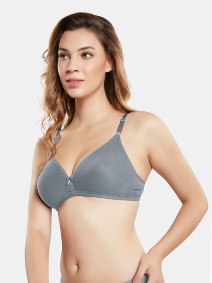 Non Padded Wirefree Medium Coverage Polyester Cotton Everyday Bra with Adjustable Straps – OMANIA