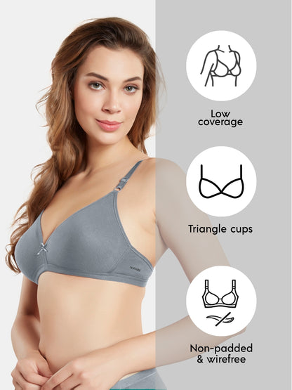 Non Padded Wirefree Medium Coverage Polyester Cotton Everyday Bra with Adjustable Straps – OMANIA
