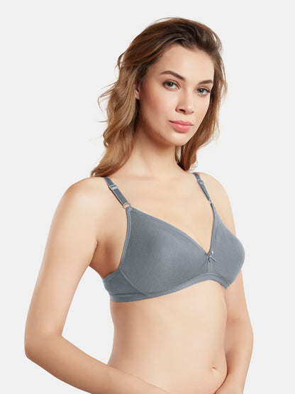 Non Padded Wirefree Medium Coverage Polyester Cotton Everyday Bra with Adjustable Straps – OMANIA