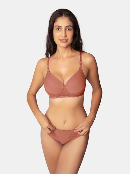 Padded Wirefree Medium Coverage Bridal Lingerie Set with Detachable Straps and U-Back – JESSICA