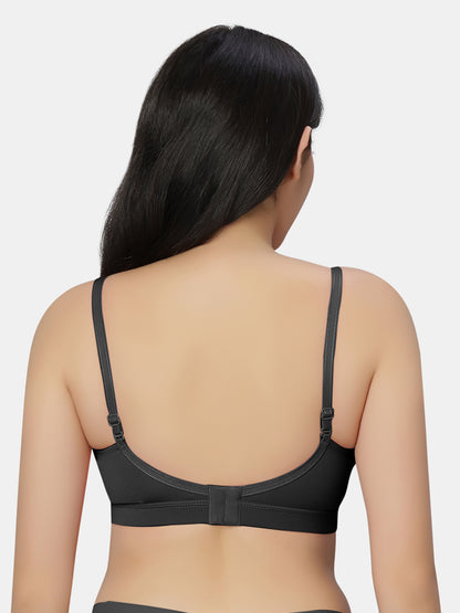 Padded Wirefree Polyester Full Coverage T shirt Bra with Detachable Straps and Wide Underband – Kim
