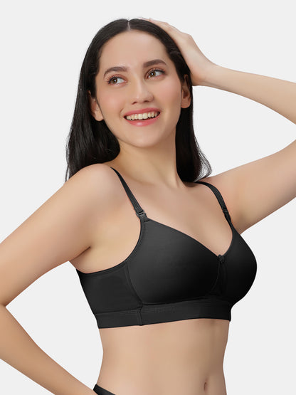 Padded Wirefree Polyester Full Coverage T shirt Bra with Detachable Straps and Wide Underband – Kim