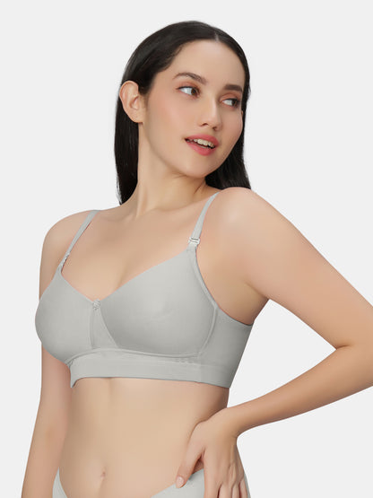 Padded Wirefree Polyester Full Coverage T shirt Bra with Detachable Straps and Wide Underband – Kim