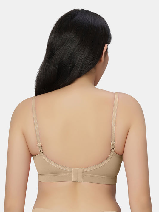 Padded Wirefree Polyester Full Coverage T shirt Bra with Detachable Straps and Wide Underband – Kim