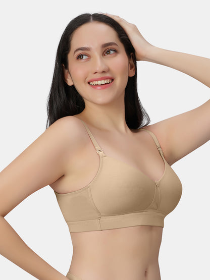 Padded Wirefree Polyester Full Coverage T shirt Bra with Detachable Straps and Wide Underband – Kim