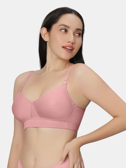 Padded Wirefree Polyester Full Coverage T shirt Bra with Detachable Straps and Wide Underband – Kim