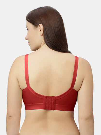 Non-Padded Full-Coverage Cotton Bra with Adjustable Straps and Hook-and-Eye Closure - Kirtika