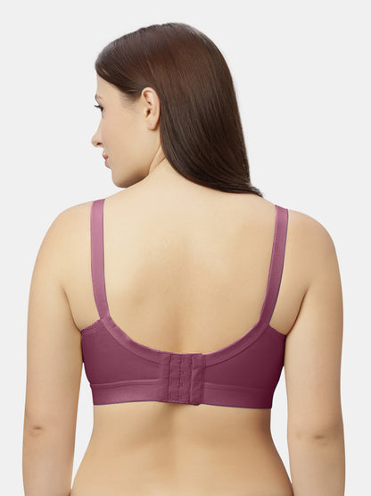 Non-Padded Full-Coverage Cotton Bra with Adjustable Straps and Hook-and-Eye Closure - Kirtika
