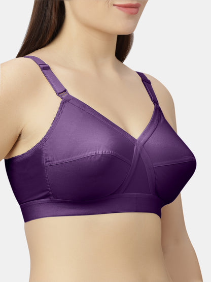 Non-Padded Full-Coverage Cotton Bra with Adjustable Straps and Hook-and-Eye Closure - Kirtika