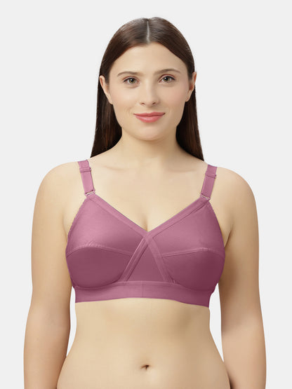 Non-Padded Full-Coverage Cotton Bra with Adjustable Straps and Hook-and-Eye Closure - Kirtika