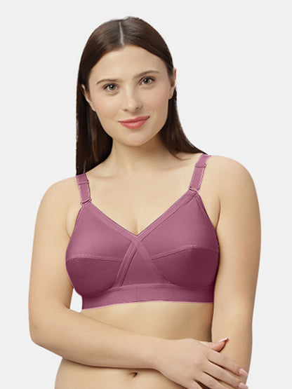 Non-Padded Full-Coverage Cotton Bra with Adjustable Straps and Hook-and-Eye Closure - Kirtika