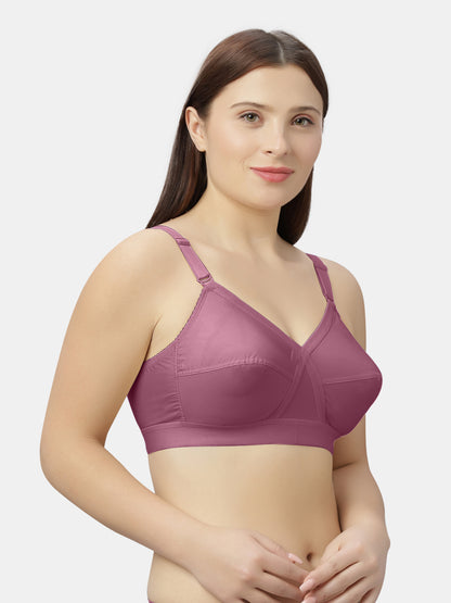 Non-Padded Full-Coverage Cotton Bra with Adjustable Straps and Hook-and-Eye Closure - Kirtika