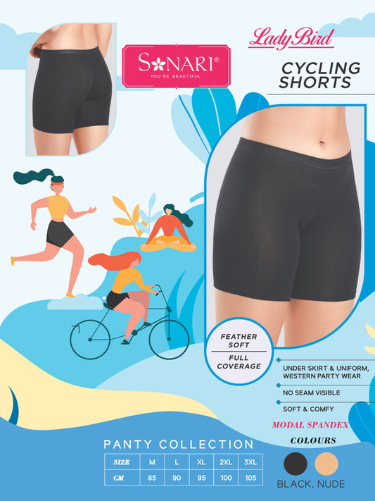 Modal Spandex Stretchable Cycling Shorts for Women - Ladybird