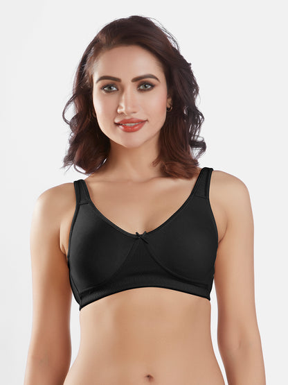 Non Padded Wirefree Cotton Polyester High Coverage Everyday Bra with Adjustable Straps – Lavish