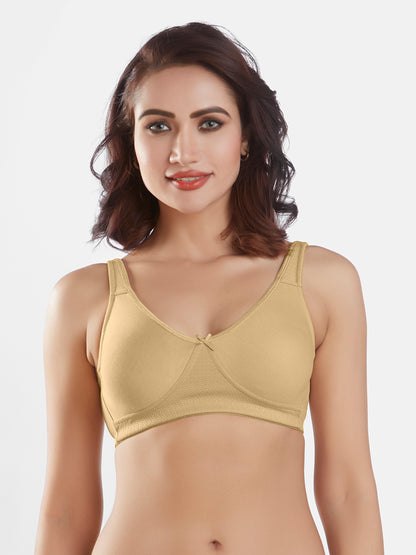 Non Padded Wirefree Cotton Polyester High Coverage Everyday Bra with Adjustable Straps – Lavish