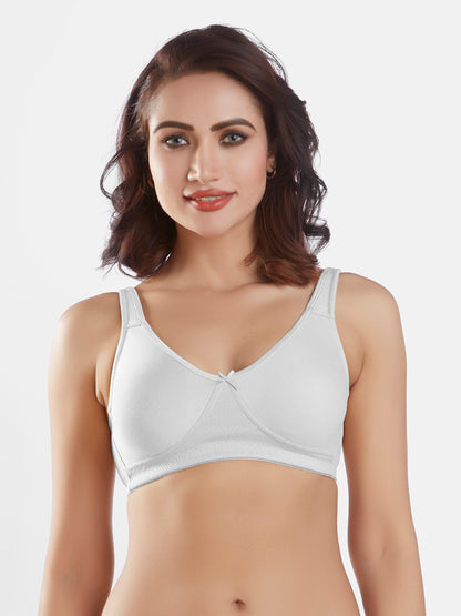 Non Padded Wirefree Cotton Polyester High Coverage Everyday Bra with Adjustable Straps – Lavish