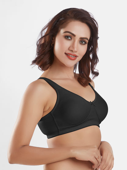 Non Padded Wirefree Cotton Polyester High Coverage Everyday Bra with Adjustable Straps – Lavish