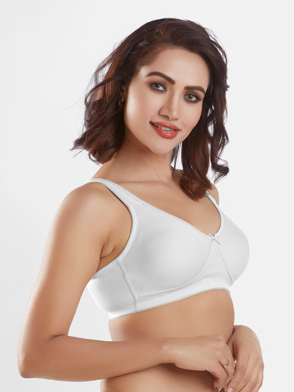 Non Padded Wirefree Cotton Polyester High Coverage Everyday Bra with Adjustable Straps – Lavish