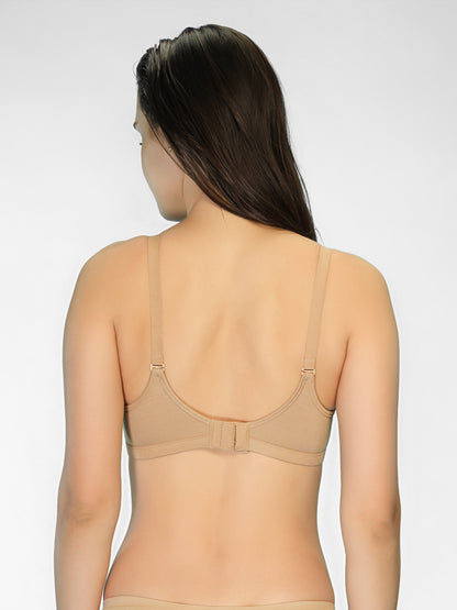 Padded Full Coverage Soft Modal Evryday Bra with Detachable Straps, Hook & Eye Closure - Lee