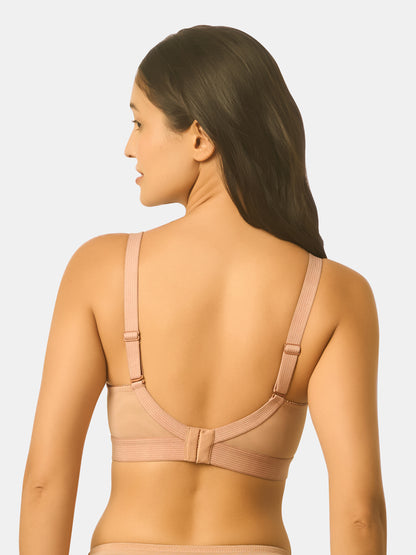 Non-Padded Wirefree High Coverage Lace Bridal Bra with Adjustable Straps and U-Back – LINER