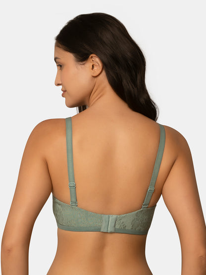 Padded Wirefree Full Coverage Nylon Elastane Fashion Bra with Detachable Adjustable Straps – LUMI