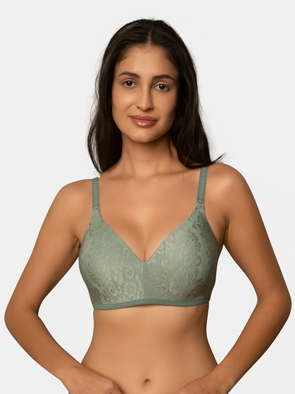 Padded Wirefree Full Coverage Nylon Elastane Fashion Bra with Detachable Adjustable Straps – LUMI