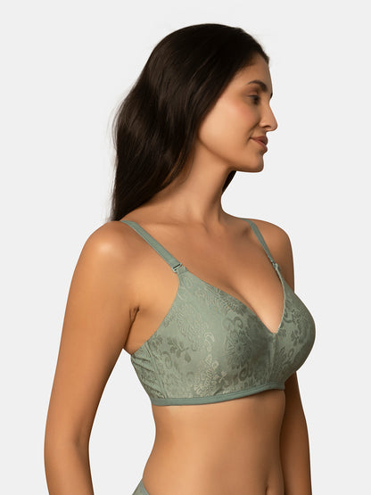 Padded Wirefree Full Coverage Nylon Elastane Fashion Bra with Detachable Adjustable Straps – LUMI