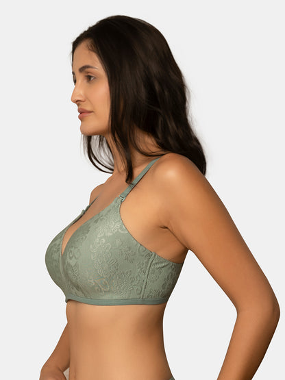 Padded Wirefree Full Coverage Nylon Elastane Fashion Bra with Detachable Adjustable Straps – LUMI