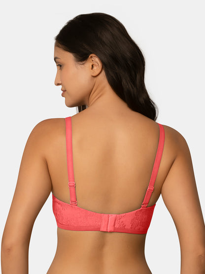 Padded Wirefree Full Coverage Nylon Elastane Fashion Bra with Detachable Adjustable Straps – LUMI