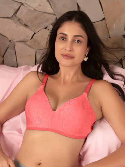 Padded Wirefree Full Coverage Nylon Elastane Fashion Bra with Detachable Adjustable Straps – LUMI