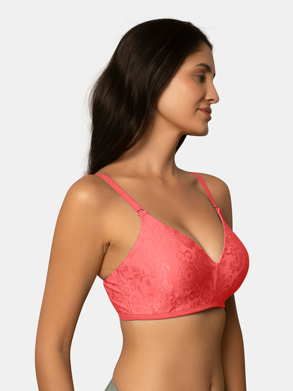 Padded Wirefree Full Coverage Nylon Elastane Fashion Bra with Detachable Adjustable Straps – LUMI