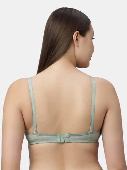 Lightly Padded  Medium Coverage Nylon Spandex Fashion Lace Bra | Wire Free Removable Straps - SMT012