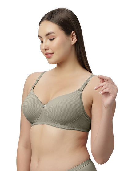 Lightly Padded  Medium Coverage Nylon Spandex Fashion Lace Bra | Wire Free Removable Straps - LUNA