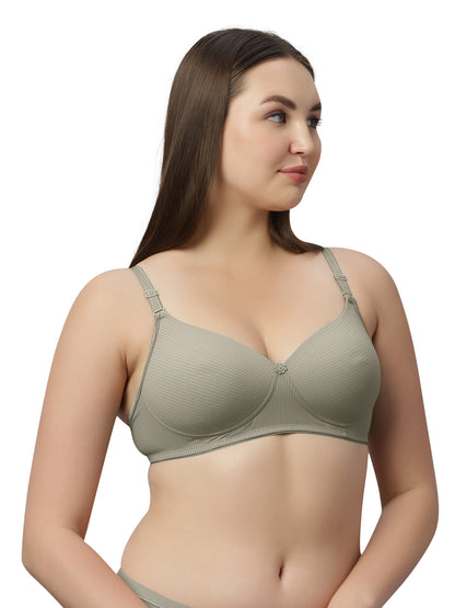 Lightly Padded  Medium Coverage Nylon Spandex Fashion Lace Bra | Wire Free Removable Straps - LUNA