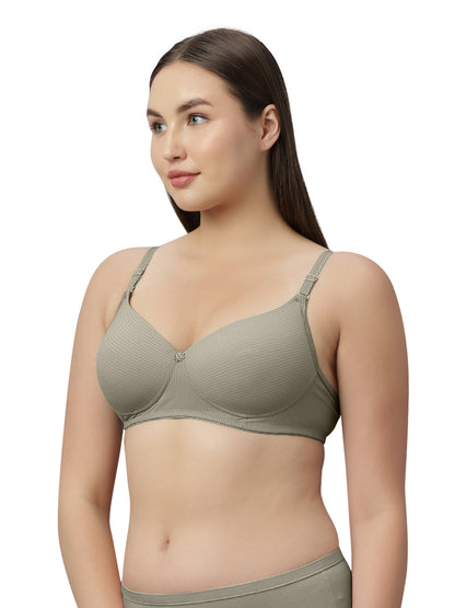 Lightly Padded  Medium Coverage Nylon Spandex Fashion Lace Bra | Wire Free Removable Straps - LUNA