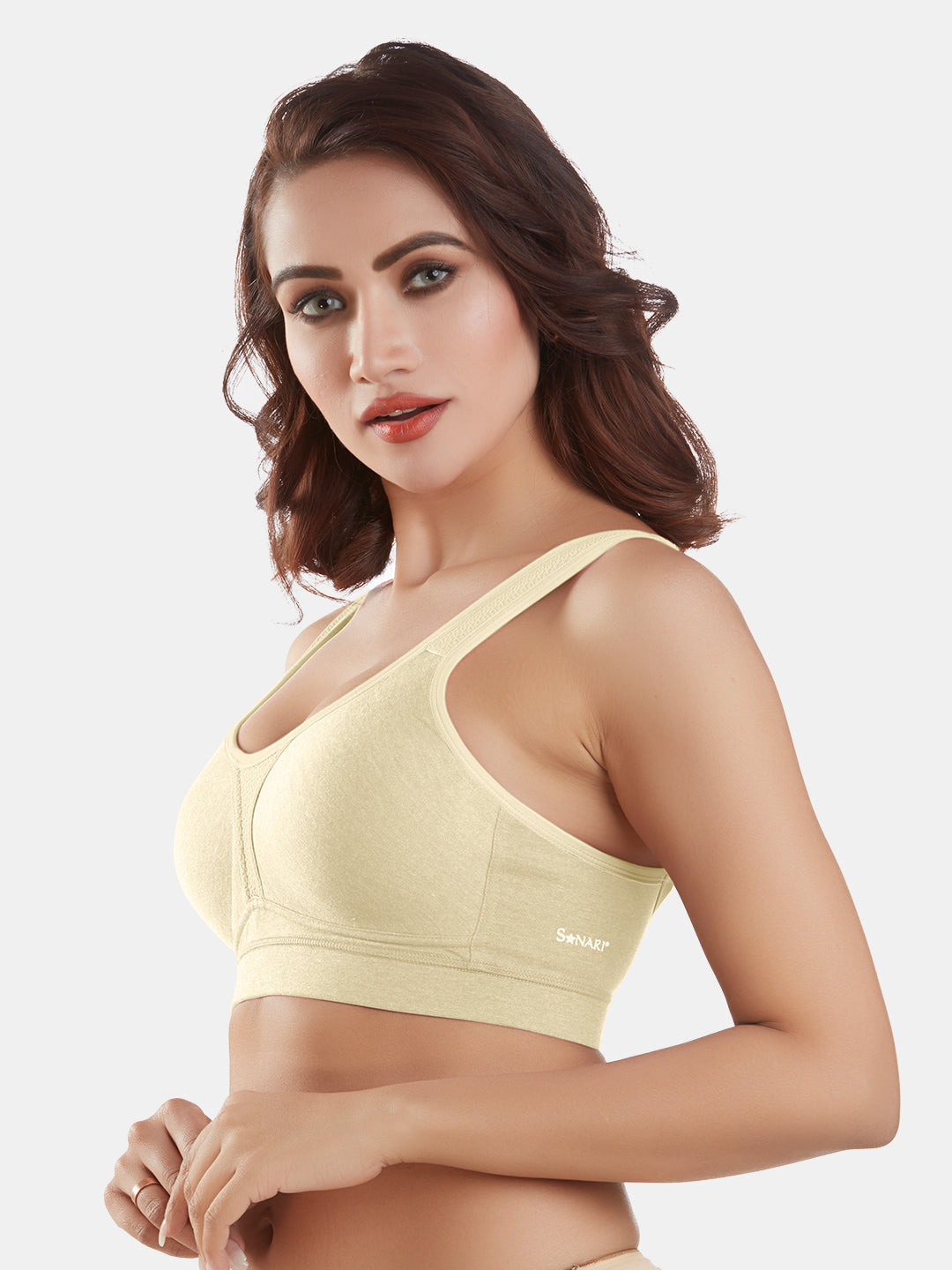 Lightly-Padde-Non-Wired-Sports-Bra-Full-Coverage–Supremo-Beige-Left