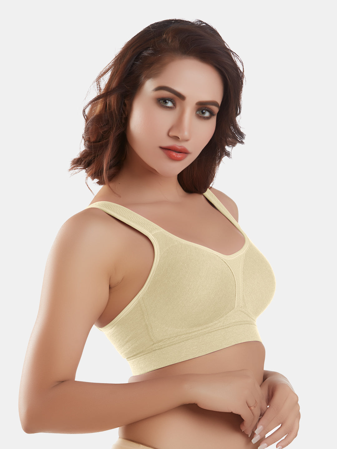 Lightly-Padde-Non-Wired-Sports-Bra-Full-Coverage–Supremo-Beige-Right