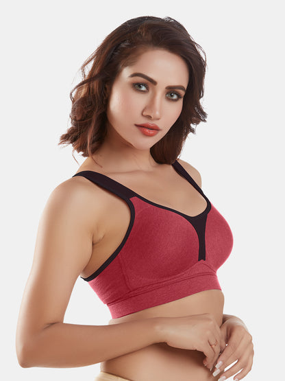 Lightly-Padde-Non-Wired-Sports-Bra-Full-Coverage–Supremo-Carrot-Right