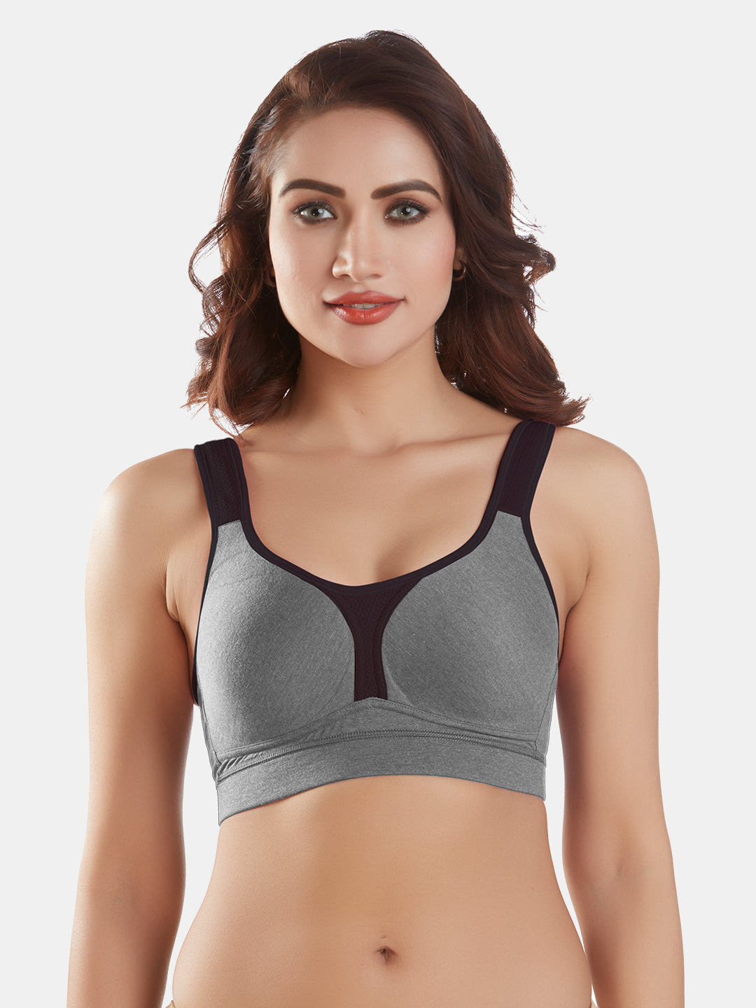 Lightly-Padde-Non-Wired-Sports-Bra-Full-Coverage_Supremo-Grey-Front