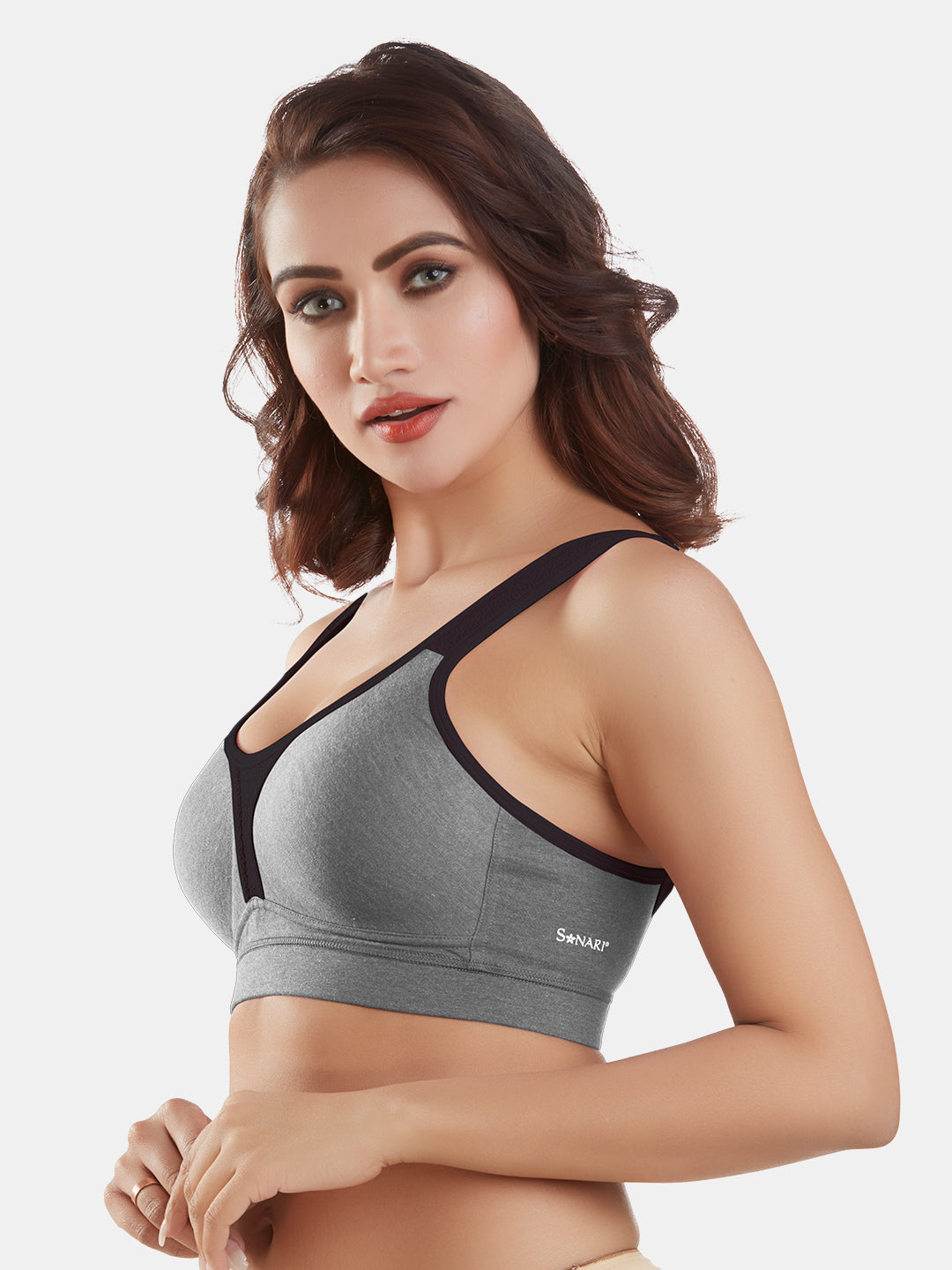 Lightly-Padde-Non-Wired-Sports-Bra-Full-Coverage_Supremo-Grey-Left