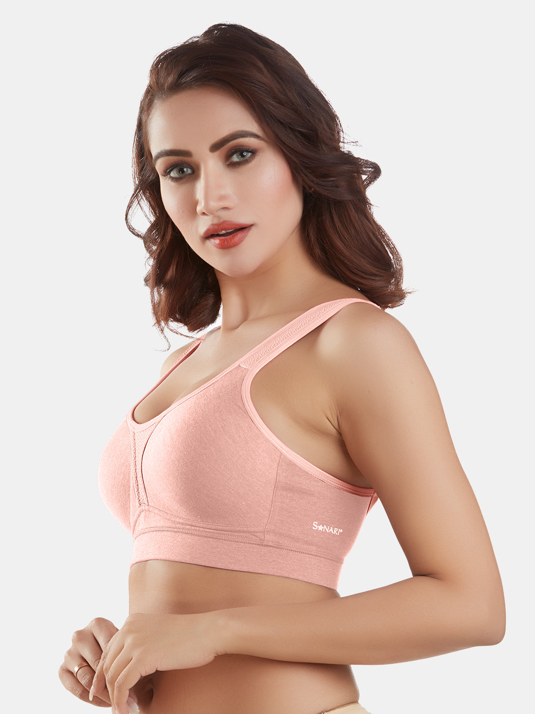 Lightly-Padde-Non-Wired-Sports-Bra-Full-Coverage_Supremo-Peach-Left