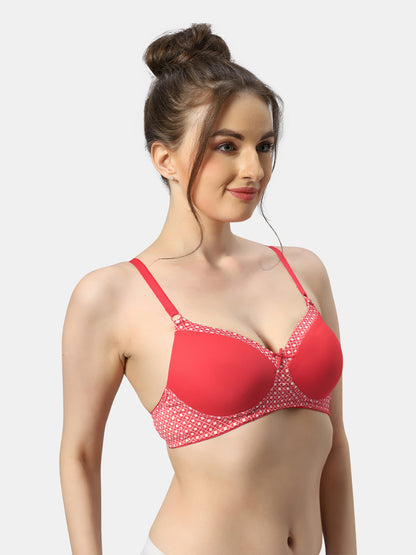 Lightly-Padded-Bra-with-Non-Wired-Seamless-Design-Charmis-Red-Right